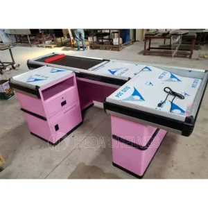 China High Grade Boutique Shopping Market Retail Store MDF Wooden Steel Cash Counter Factory
