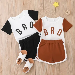 Conjunto de Ropa para Niños y Niñas Verano Camiseta de Jersey Deportiva y Pantalones Cortos 2 Paquete Conjunto Ropa de Bebé de Manga Corta