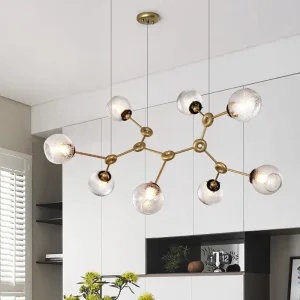 Horizontal Creative Chandelier Lighting LED Lamp Industrial Minimalist Style Ceiling Fixtures