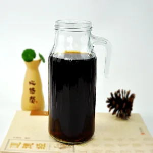 Beverage Juice Water Clear Glass Bottle with Handle