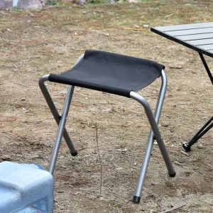Lightweight Wrought Iron Metal Camping Stool Modern Design Outdoor Folding Tripod Seat Oxford Fishing Chair for Beach Picnic