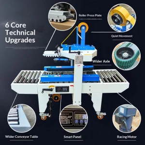 ZZY New Auto Express Packer Box Sealing Machine E-Commerce Cloud Warehouse Integrated Tape Carton Packaging Equipment 220V
