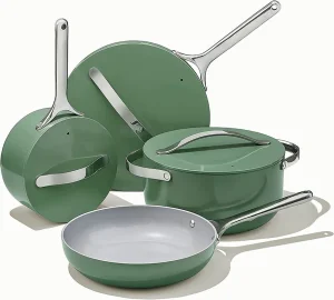 Premium Non-Stick Aluminum Cookware Set with Stainless Steel Handles - Healthy &amp; Durable Kitchen Essentials