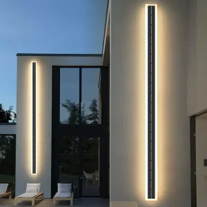 P65 Solar Powered Wall Light 12H Auto On/Off Linear LED Strip For Garden Pathway Facade Waterproof &amp; Wireless Installation