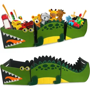 Cheap Removable Felt alligator storage box Cartoon children's toys storage bag Felt organizer removable storage box Factories, Exporter