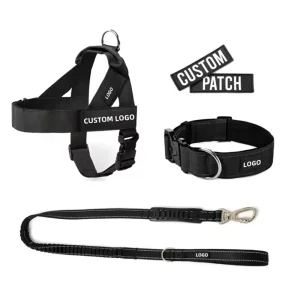 Personalized Pet's Name Tactical Dog Harness Custom Logo Light Weight Nylon Webbing No Pull Dog Harness Vest