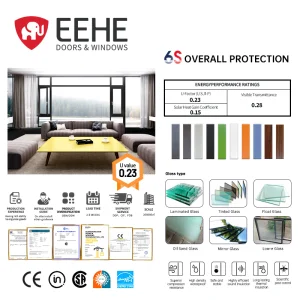 Eehe Modern Black Aluminium Casement Windows with Luxury Fixed As2047