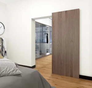 Factory Price Invisable PVC Wood Barn Sliding Door for Hotel Interior