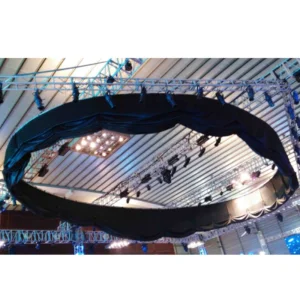 Concert Hall Performances Fireproof Stage Circular / Round Lifting Velvet Curtain / Drape