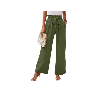 Hot Sale Lady High Waist Elegant Wide Leg Trousers