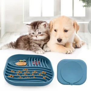 Custom Logo Non-slip Silicone Slow Feeder Dog Bowl