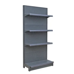 Wholesale Heavy Duty Gondola Rack Double-Sided Supermarket Display Shelf From China Factory Metallic Material