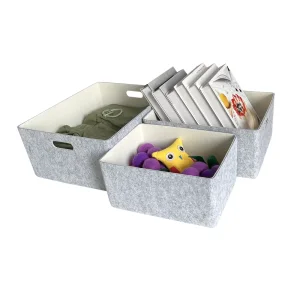 Custom Felt Bin Basket Organizer Set