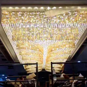 Rectangular Banquet Hall Crystal Ceiling Lamps