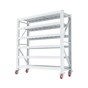 Racking Adjustable Metal Boltless Shelf and Racks Warehouse Storage Medium Duty Metal Wheel Rack Shelf