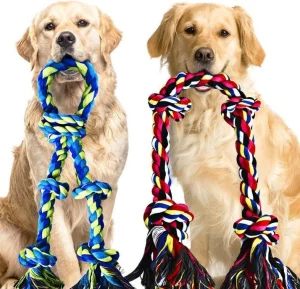 Heavy Duty Dog Tug of War Rope Chew Toy for Aggressive Chewers Large Dog Super Size Teething Puppy Chew Eco-Friendly Cotton Rope Toys