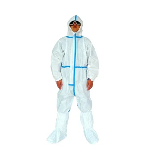 55/60g Coverall Made in China Type5/6 White Color Waterproof Disposable Protective Clothing Microporous Coverall