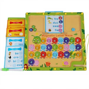 CPC CE EN71 Alphabet Maze Toys Wooden Puzzle Activity Sensory Travel Toys Labyrinth Puzzle