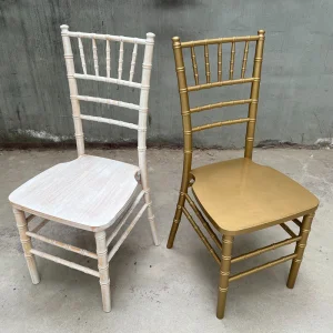 Cheap Wood Chiavari Chair White Wedding Tiffany Chair Silla Stackable Golden Banquet Chair