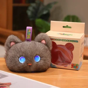 AI Smart Plush Toy Expressive Eyes Intelligent Dialogue 65 Languages Learning Creative Gift for Teens Adults Education Safety