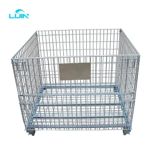 Folding Wire Mesh Roll Pallet Cage
