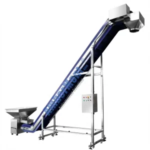 OEM Customized Oblique PP POM Food Grade Modular Belt Conveyor System With Vibration Feeder