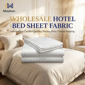 Comfortable Cotton 250tc Stripe Fabric Bedding Set with Flat Sheet and Pillowcase