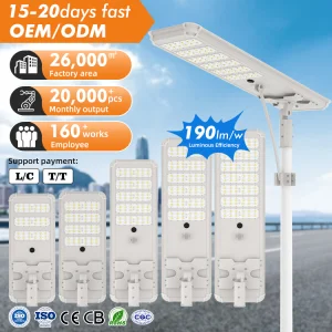 Support L/C Pay Integrated SKD Streetlight Aluminum 40w 50w 60w 80w 120w 150w 200w Outdoor All in One LED Solar Street Light