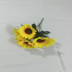 Plastic Flower Home Decoration Artificial Plant 6-Head Sunflower Bouquet Hotel Landscaping Special