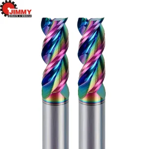 Jimmy HRC55 Carbide End Mill for Colored Aluminum 3 Flute Mirror Finish ALC Coating OEM/ODM for 6061/7075 CNC Machining Centers