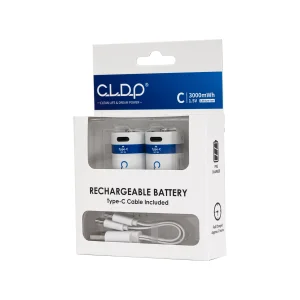 CLDP 2pcs-pack 1.5V C Size Rechargeable USB-C Battery