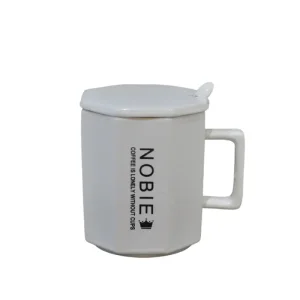 ODM Minimalist Octagonal Ceramic Mug with Lid and Spoon Factories, Exporters