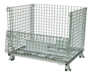 Metal Steel Mesh Wire Warehouse Logistic Stackable Wire Container