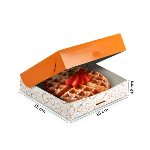 Caixa de Bolo Doce de Fritas de Crepe de Waffle com Chocolate Embalagem de Alimentos Papel para Levar