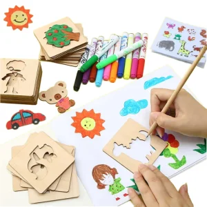DIY Wooden Painting Template Set for Kids