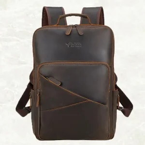 China Genuine Leather Laptop Backpack Retro Cowhide