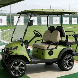 Custom Color Electric Portable Golf Cart with Rear Caddie Stand for Four Passengers and LiFePO4 Lithium Battery