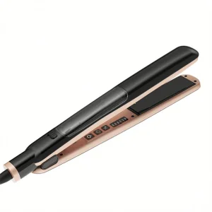 Professional Salon LED Ceramic Nano Tourmaline Electric Steam Hair Straightener &amp; Curler for Hotel and Household Use