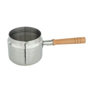 OEM Manufacturer Stainless Steel 10 Cm Induction Stove Wood Handle Milk Pan