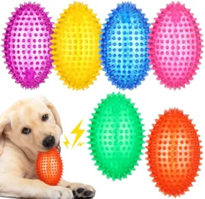 4.5 Inches Wholesale Squeaky Spiky Squeaker Football Dog Toy Ball