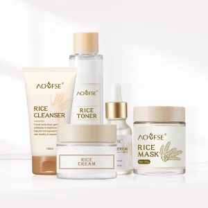 Natural Beauty Products Rice Water Milk Vegan Skin Care Kit Hydrating Moisturizing Rice Skin Care Set