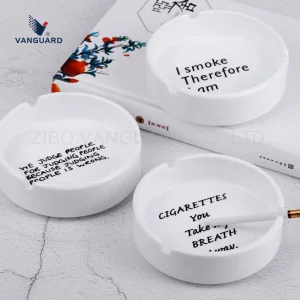 Vanguard Daily Use Ashtray Custom Round Ceramic Decorative Outdoor Ashtray