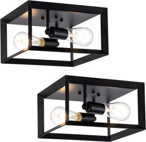 Black Semi Flush