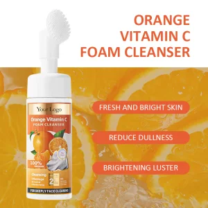 Orange Vitamin C Beauty Skin Care Facial Mousse Cleanser Deep Cleansing Gel Foaming Face Wash