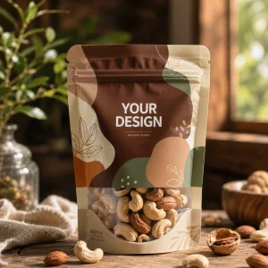 Standup Pouch Bag Resealable Ziplock With Custom Logo Black Matt Finished Clear Window Cashew Nut Packaging Mylar Doypack Bags