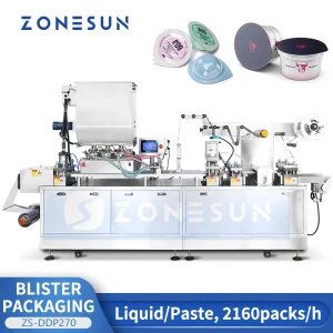 Zonesun Zs-DDP270 Automatic Cup Liquid Paste Filling Sealing Machine for Ketchup Jam Sauce Plastic Cup Packing