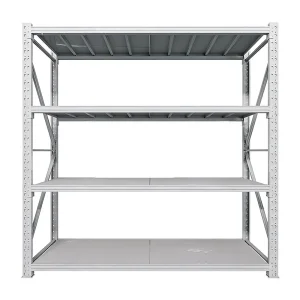 Light Duty Steel Industrial Storage Shelves & Pallet Racking for Grocery Store Supermarket-Adjustable 4-Layer Rack