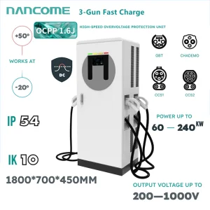 OEM RFID Authentic Outdoor Level 3 EV Charger Point Car Charging Station