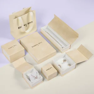 Sunny Pack Magnet Jewelry Boxes Set, Magnetic Closure Jewellery Gift Paper Box with Shopper and Pouch Bag