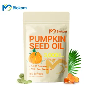 Private Label 2 In 1 Formula 3000mg Pumpkin Seed Oil Softgel With Saw Palmetto Support Hair Growth, Prostate &amp; Urinary Health